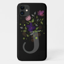 Letra inicial J Plus Diseño floral