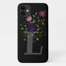 Letra inicial L Plus diseño floral