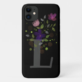 Funda Para iPhone 11 Letra inicial L Plus diseño floral