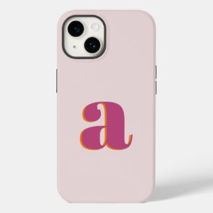Funda Para iPhone 14 De Case-Mate Letra inicial monograma simple rosa moderno