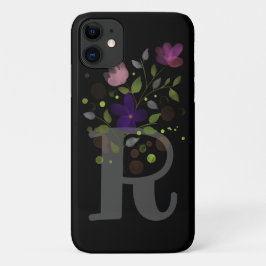 Funda Para iPhone 11 Letra inicial R Plus Diseño floral