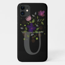 Letra inicial U Plus Diseño floral