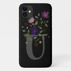 Funda Para iPhone 11 Letra inicial U Plus Diseño floral