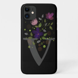 Funda Para iPhone 11 Letra Inicial V Más Diseño Floral