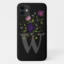 Letra inicial W Plus Diseño floral