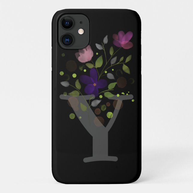 Funda De Case-Mate Para iPhone Letra inicial Y más diseño floral (Reverso)