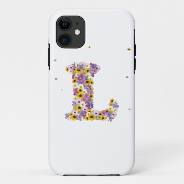 Funda De Case-Mate Para iPhone Letra L de las flores (Reverso)