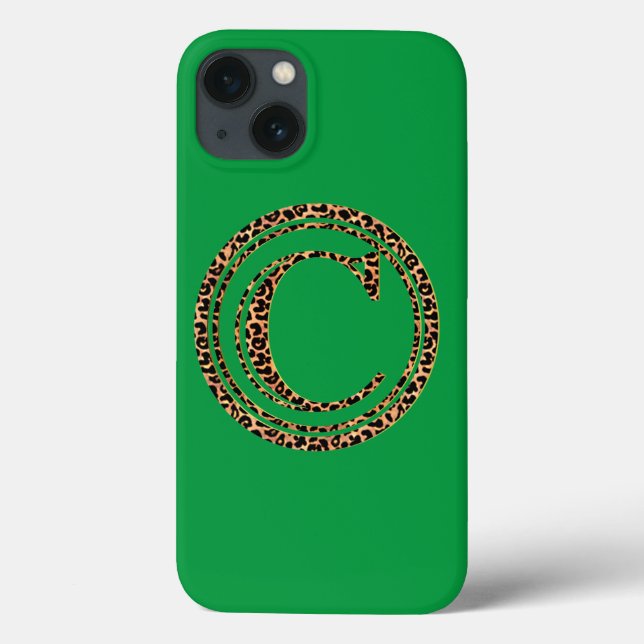 Funda De Case-Mate Para iPhone Letra leopardo C (Reverso)