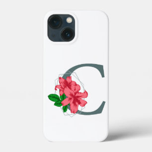 Funda Para iPhone 13 Mini Letra mayúscula C monograma floral
