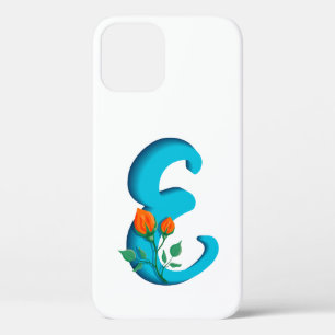 Funda Para iPhone 12 Pro Letra mayúscula E monograma floral