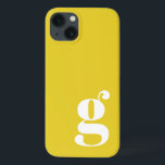 Funda Para iPhone 13 Letra Minimalista minúscula monograma en amarillo<br><div class="desc">Letra Minimalista monograma en Funda para iPhone amarillo 13</div>