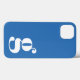 Funda De Case-Mate Para iPhone Letra Minimalista minúscula monograma en azul fran (Back (Horizontal))