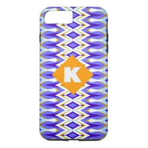 Funda Para iPhone 8 Plus/7 Plus Letra monográfica K azul y argelia Naranja