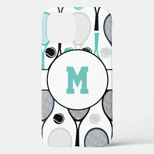 Funda De Case-Mate Para iPhone Letra monogramada nombre jugador de tenis personal (Reverso )