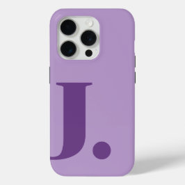 Funda Para iPhone 15 Pro Letra morada monograma color básico Minimalista