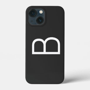 Funda Para iPhone 13 Mini Letra negra inicial monograma moderno