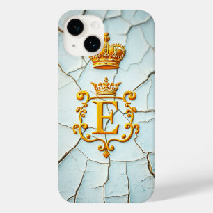 Funda Para iPhone 14 De Case-Mate Letra Ornamental Dorada con Corona Real