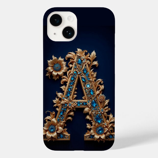 Funda De Case-Mate Para iPhone Letra ornate dorada a embellecida (Reverso )