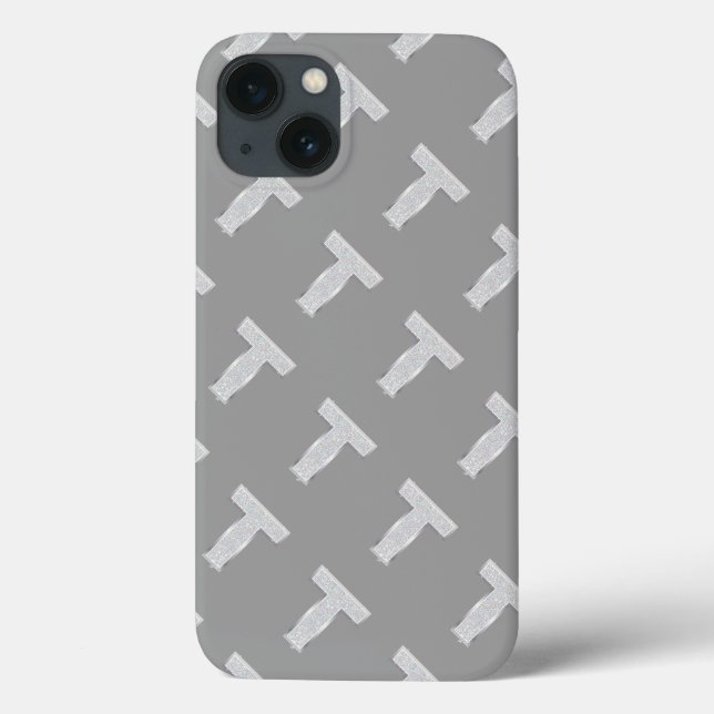 Funda De Case-Mate Para iPhone Letra plateada T (Reverso)