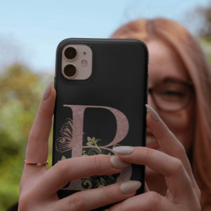 Funda Para iPhone 11 Pro Letra Purpurina rosa brillante B