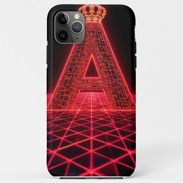 Funda De Case-Mate Para iPhone Letra roja brillante neón a (Reverso)
