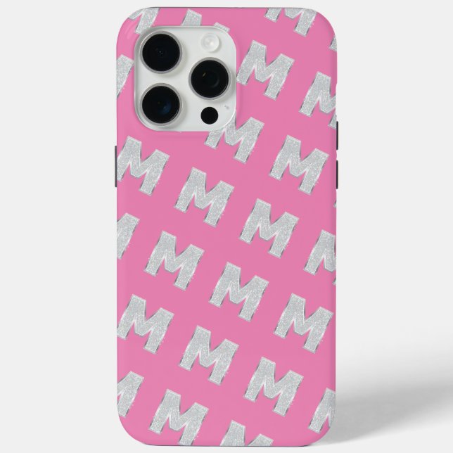 Funda De Case-Mate Para iPhone Letra rosa M (Reverso )