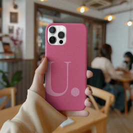 Funda Para iPhone 15 Pro Letra rosa monograma Color sencillo estilo Minimal