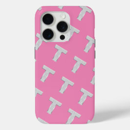 Funda Para iPhone 15 Pro Letra rosa T
