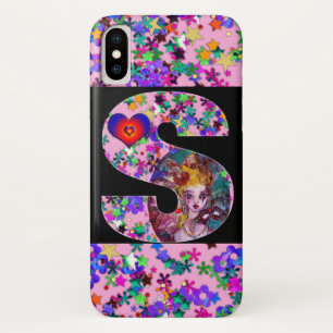 FUNDA PARA iPhone X LETRA S MONOGRAMA MÁSCARA VENECIANA DE SAN VALENTÍ