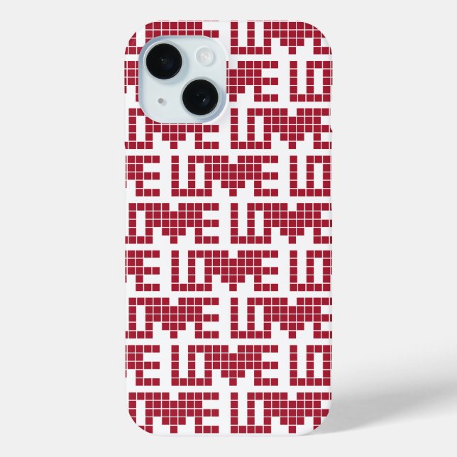 Funda De Case-Mate Para iPhone Letras cuadradas de amor rojas (Reverso )