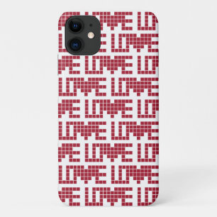 Funda Para iPhone 11 Letras cuadradas de amor rojas