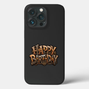 Funda Para iPhone 13 Pro Letras de feliz cumpleaños steampunk