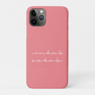 Funda Para iPhone 11 Pro Letrero de Inhalar Exhalar en Fuente Fluyente Blan