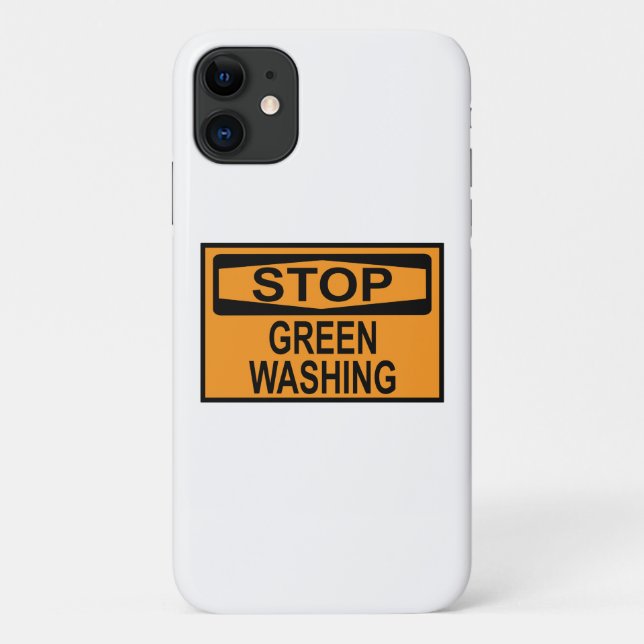 Funda De Case-Mate Para iPhone Letrero de Stop Greenwashing (Reverso)