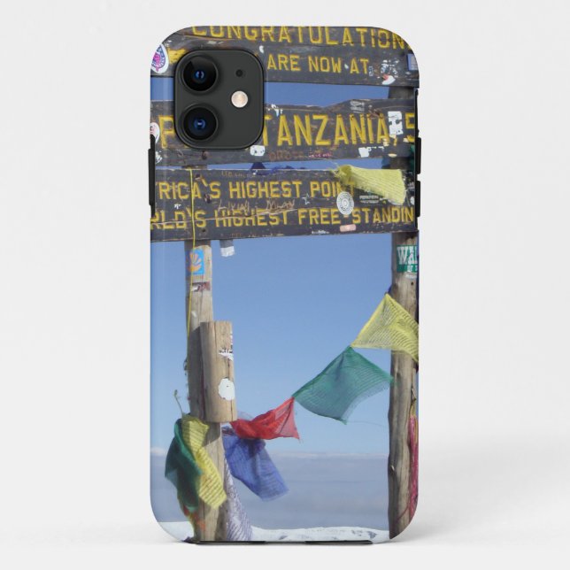 Funda De Case-Mate Para iPhone Letrero en la cima del Kilimanjaro Kenia (Reverso)