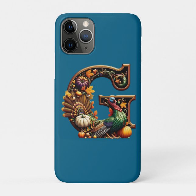 Funda De Case-Mate Para iPhone Letter G Thanksgiving style  (Reverso)