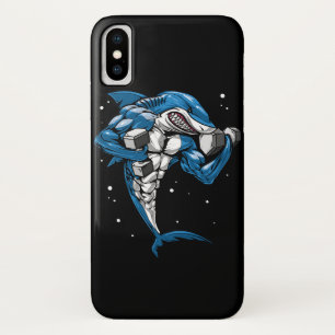 Funda Para iPhone X Levantamiento de pesas en forma de tiburón