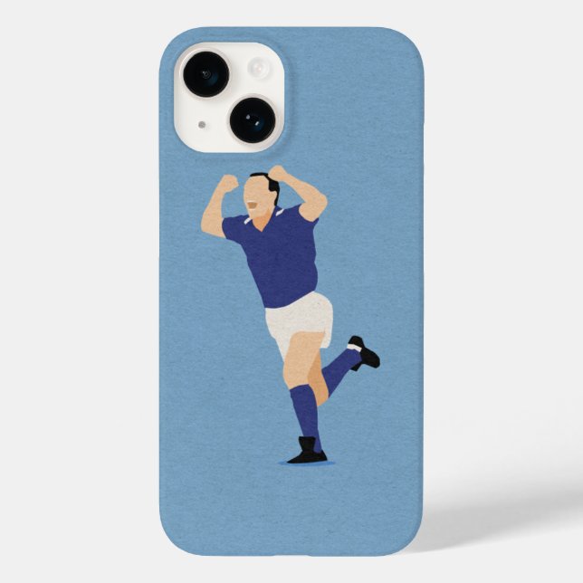Funda De Case-Mate Para iPhone Leyenda de fútbol italiana fondo azul Schillaci (Reverso )
