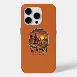 Funda Para iPhone 15 Pro Leyenda del Salvaje Oeste Gráfica de Poniente de V