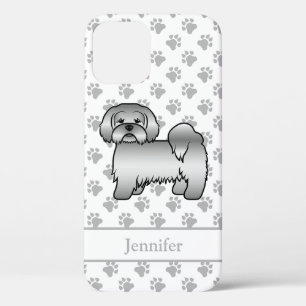 Funda Para iPhone 12 Pro Lhasa Apso plateado perro de dibujos animados lind
