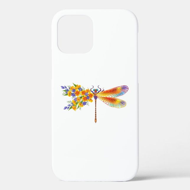 Funda De Case-Mate Para iPhone Libélula de Flor Amarilla (Reverso )