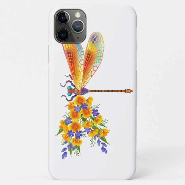 Funda De Case-Mate Para iPhone Libélula de Flor Amarilla (Reverso)