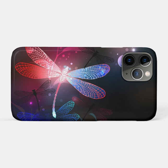 Funda De Case-Mate Para iPhone Libélula roja brillante (Reverso (horizontal))