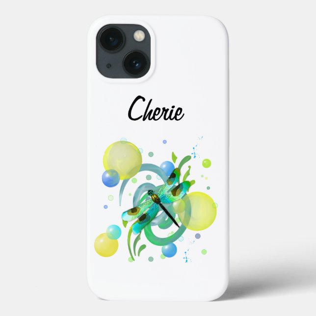 Funda De Case-Mate Para iPhone Libélulas Azules Verdes (Reverso)
