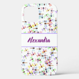Funda Para iPhone 12 libélulas coloridas personalizadas