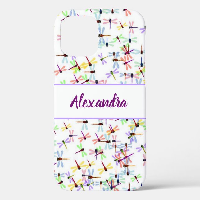 Funda De Case-Mate Para iPhone libélulas coloridas personalizadas (Reverso )