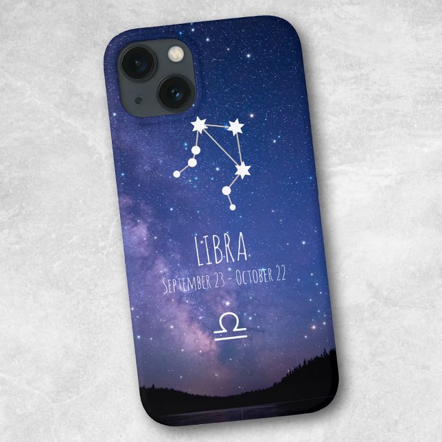 Funda De Case-Mate Para iPhone Libra | Constelación zodiaca personalizada (Subido por el creador)