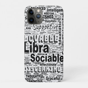 Funda Para iPhone 11 Pro Libra Zodiac Word Cloud Inspiración