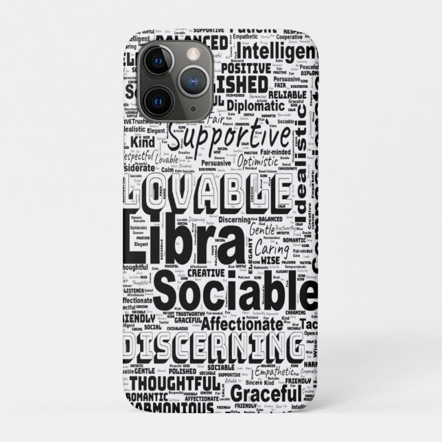 Funda De Case-Mate Para iPhone Libra Zodiac Word Cloud Inspiración (Reverso)