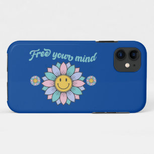 Funda Para iPhone 11 LIBRE TU MENTE divertida flor de diseño de tipogra